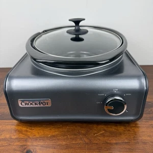 Crock Pot Hook Up 3.5 Qt Oval Slow Cooker SCCPMD3-CH Black Gray Works READ - Picture 1 of 23