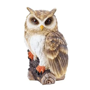 Owl Garden Statues Outdoor Decor, Forest Owl Perching on Stump Resin Figurine - Picture 1 of 7