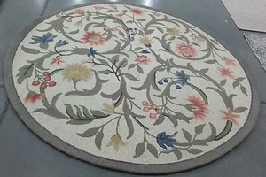 IVORY 7'-0" x 7'-0" Back Stain Rug, Reduced Price 1172762681 HK248A-7R - Picture 1 of 4