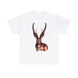 Vintage Style Jackalope Unisex Adult T Shirt Weird Funny Hipster Cryptid Cool - Picture 1 of 13
