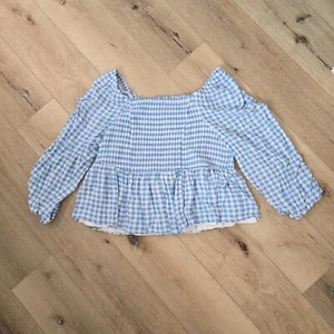Torrid Babydoll Smocked Short Top 3 Blue Gingham 3x Stretch Cottage Farm Cowgirl - Picture 1 of 7