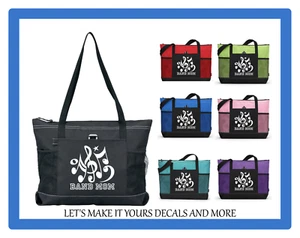 BAND MOM TOTE PURSE TRAVEL GYM SPORTS SCHOOL BAG ZIPPER DESIGN 2 - Picture 1 of 7