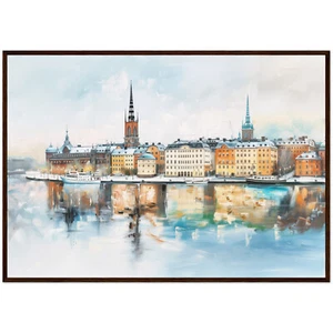 Stockholm Painting Sweden Cityscape Art Print Stockholm Skyline Wall Art - Picture 1 of 8