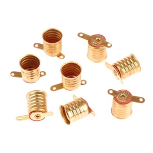 10Pcs E10 Screw-Type Copper Lamps Base Bulbs Small Electric Bead Lamp Holder - Picture 1 of 12
