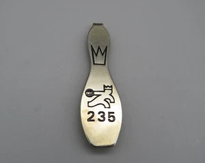 Vtg. Silver Tone Bowling Pin Shaped King 235 Tie Bar/Money Clip - Picture 1 of 7