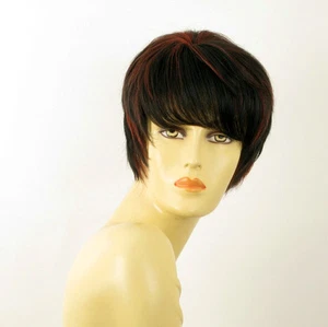 wig for women 100% natural hair black and red wick ref JINGER 1b410 PERUK - Foto 1 di 8