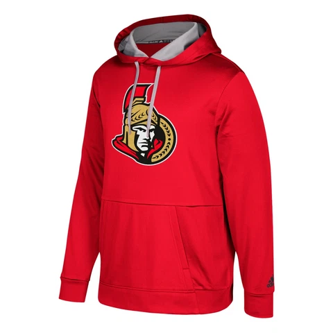 Ottawa Senators NHL Adidas Men's Red "Checking" Team Applique  Hoodie Cover