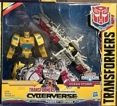 Transformers Cyberverse Bumblebee+Ocean Storm Combiner Power of the Spark Armor - Image 1 of 2