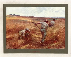 "Léon LHERMITTE: La Moisson (Pastell)" Original Litho geflochten (1906) - Bild 1 von 1