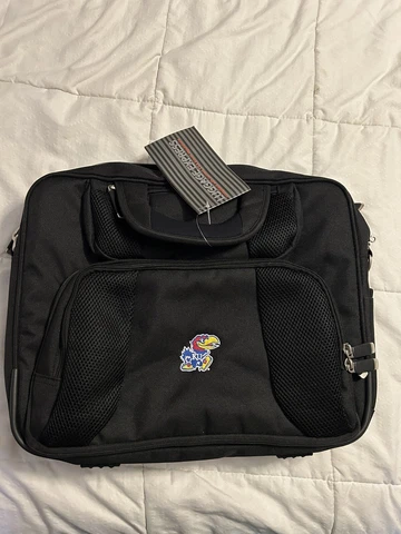 University of Kansas Laptop Bag KU JAYHAWKS Computer POCKETS Strap NCAA College Cover