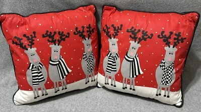 "2 almohadas de Navidad vintage Riverdale (Lynda Sylvester) bebé ciervo gris 14""" Foto 1 de 4