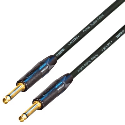 KLOTZ PRIME Klotz Kabel Gitarrenleitung 1/4" Schwarzgold Neutrik Gerade zu Gerade Buchse AC106