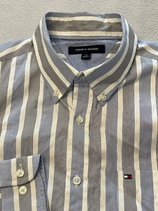 MINT! TOMMY HILFIGER MENS LONG SLEEVE BUTTON FRONT SHIRT Sz L - Foto 1 di 6