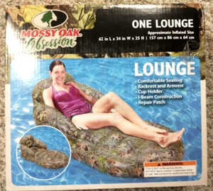 Mossy Oak Obsession Inflatable Adult Lounge Back Rest 62X34 Pool Float NIB Camo - Picture 1 of 2