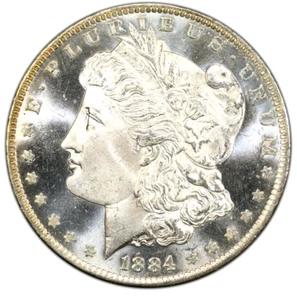 1884-O Morgan Dollar, Frosty, Stempelglanz zu Gem BU PQ Stück aus Originalrolle - Bild 1 von 2