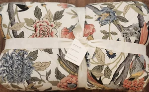 New Pottery Barn Ivory Bloom Floral Sateen KING Comforter & 2 Standard Shams - Picture 1 of 2
