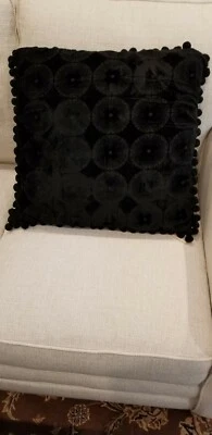 Almohada Waterford Terciopelo Burnout Negro Tamaño: 20 X 20 Foto 1 de 3