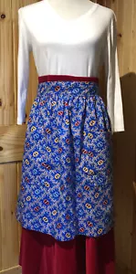 New Blue butterfly print Vintage Apron Blue, red, yellow, black, white - Picture 1 of 11