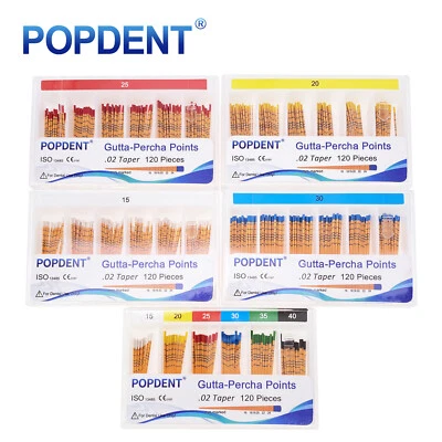 Dental MM Marked Endodontic Gutta Percha Points .02/.04/.06 Taper All Size 15-40 - Image 1 of 4