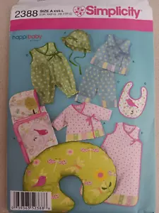 Simplicity Muster 2388 Säugling Baby Layette Stillkissenbezug Mütze Lätzchen - Bild 1 von 2