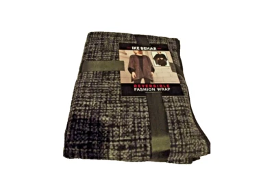 Ike Behar женщины двусторонний моды надежном плащ пончо клетку и твердый один размер - новый без этикеток - Изображение 1 из 2