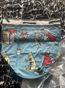 Vintage Buster braun & beige Vinyl Kordelzug Tasche - Bild 1 von 2