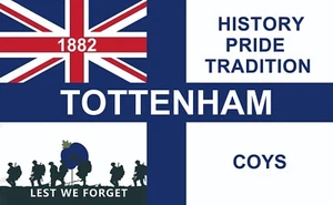 Tottenham Fußballverein Flagge oder Banner. 5ft x 3ft. St George's Cross COYS Sporen - Bild 1 von 1