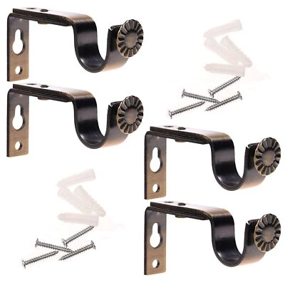 4 soportes de barra de cortina de bronce - se adapta a varillas de 3/4" o 5/8" Foto 1 de 4