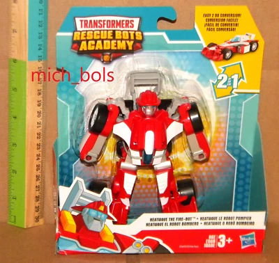 HEAT WAVE Race Car Playskool Transformers Rescue Bots Academy Heatwave BOX WEAR - Image 1 of 4