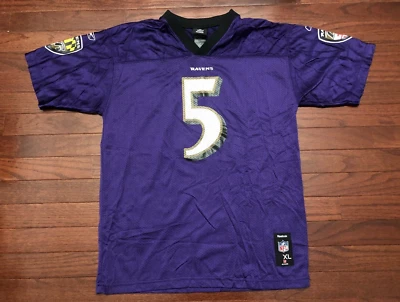 KIDS BALTIMORE RAVENS JOE FLACCO 球衣 青少年 XL 紫色 NFL 足球 REEBOK — 第 1/4 张图片