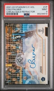 2021-22 Topps Stadium Club Chrome UCL Cole Palmer Gold AUTO /50 RC Rookie PSA 9 - Bild 1 von 2