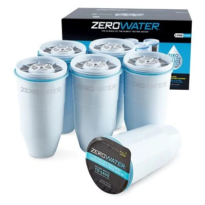 6 Pack Culligan ZeroWater Replacement Filters 5 Stage Ion Exchange BPA Free - Image 1 of 4