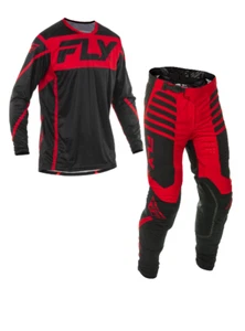 2025 Fly Lite Motocross Gear Black Red Adults - Picture 1 of 6
