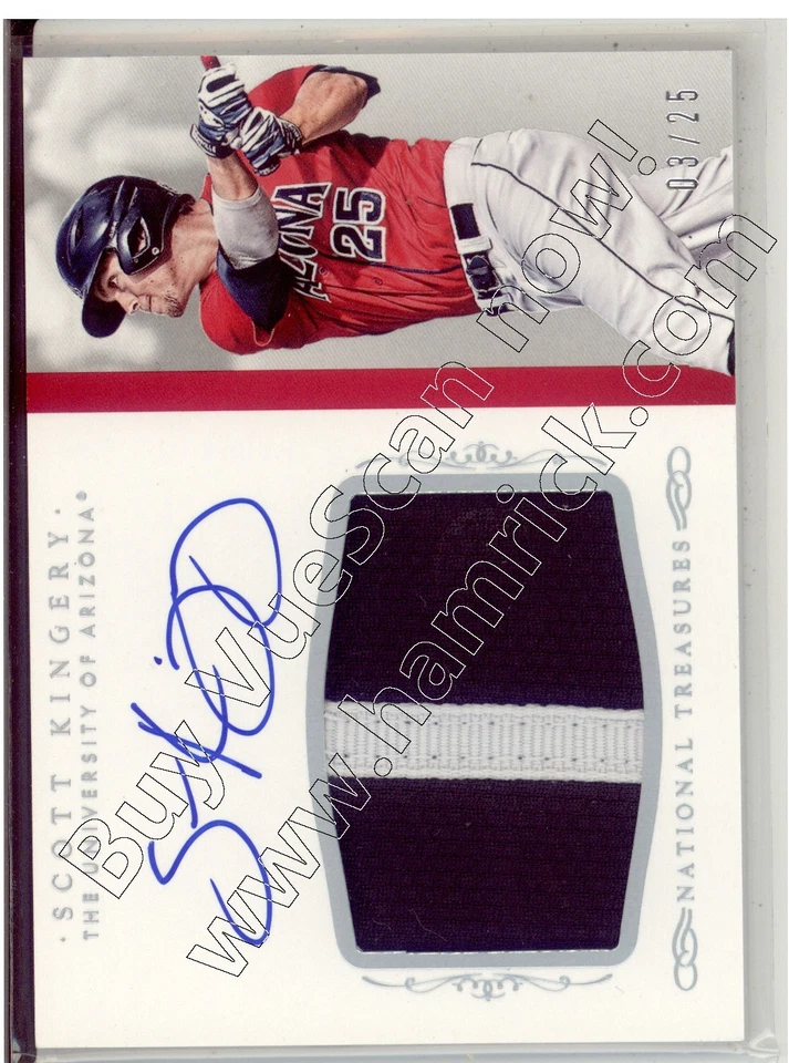 scott kingery rookie rc draft auto jersey patch arizona wildcats 2C college #/25 - Image 1 of 1