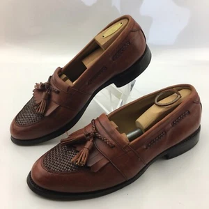 Allen Edmonds Cody Mocasines 2 Tonos Cuero Marrón Kiltie Borla Para Hombre US9.5 D - Imagen 1 de 9