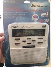 Midland Emergency Weather Alert Radio w/ Alarm Clock NOAA Trilingual WR-100 ~NEW