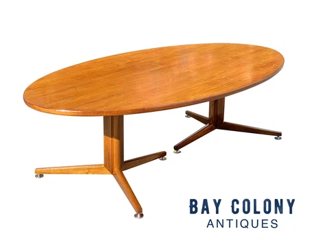 VINTAGE MID CENTURY MODERN DUNBAR WALNUT CONFERENCE TABLE - EDWARD WORMLEY TABLE Cover