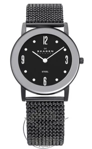 Skagen 39LMSM1 Black Dial, Black Case & Stretchy Mesh Band Ladies Watch - Picture 1 of 1