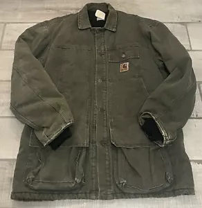 Carhartt Chore Duck Quilt Lined Jacket CQ5566 Gr. L Grün Made USA Vintage 90 - Bild 1 von 9