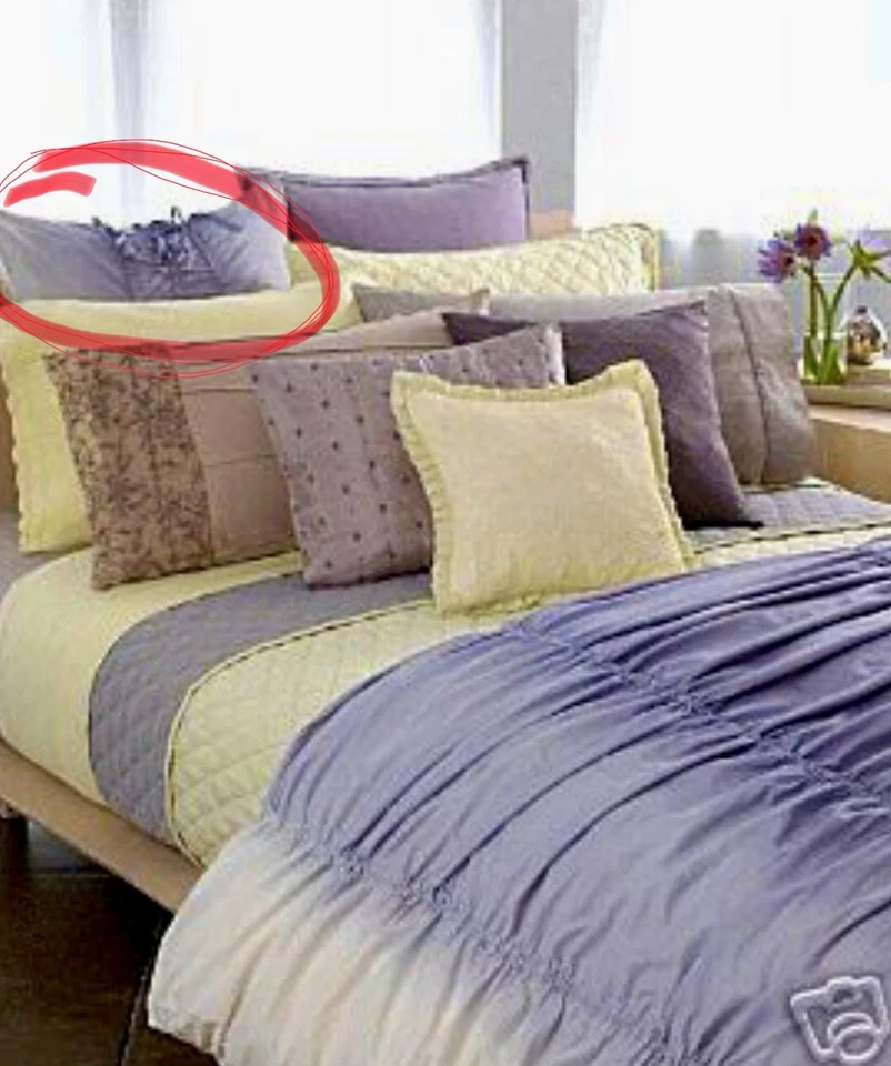 Funda nórdica vintage DKNY completa/queen acanalada púrpura y crema ombre con 2 fundas de euro Foto 1 de 4