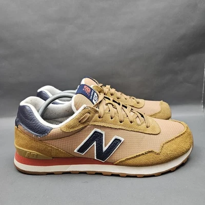 New Balance 515 Shoes Mens 10.5 Tan Navy Suede Retro Y2k Running Sneakers - Image 1 of 4