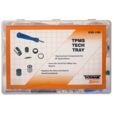 Dorman 030-100 Tpms Tech Tray With 5 Each Of 11 Valve Core Kits, 25 Valve - Image 1 of 4