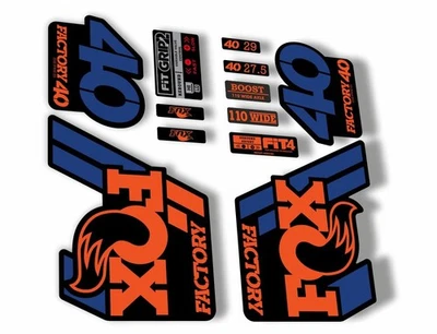 FOX 40 Float 2018-19 Forks Suspension Factory Decals Sticker Adhesiv Blue Orange - Image 1 of 2