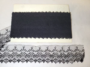 Antique Victorian Black Lace Trim NOS Upholstery Garments Approx. 12 yards - Picture 1 of 6