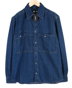 Diesel D Milly Sp Herren Hemd L Rrp 195 Denim Snap Knöpfe Spread Kragen-Logo - Bild 1 von 10
