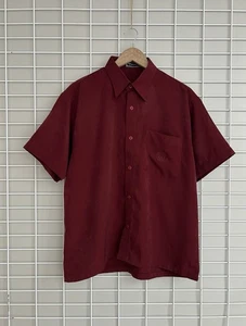 Versace Medusa Logo Vintage Button Shirt Mens Size M/L Silk Short Sleeve - Picture 1 of 11