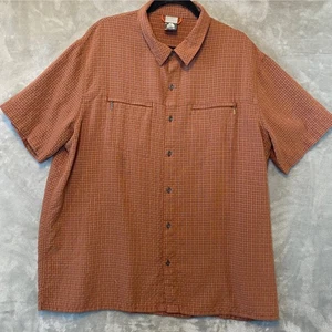 Camisa Nike ACG XXL Naranja a Cuadros Manga Corta Abotonada Ventilada Aire Libre Senderismo - Imagen 1 de 10