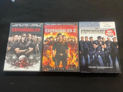 The Expendables 1 2 & 3 DVD Trilogy Stallone Schwarzenegger Statham Willis - Image 1 of 4