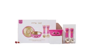 Pinkfong Banzza Yugi Brass Kid Cutlery Set Bowl, Fork & Spoon Tableware - Picture 1 of 20