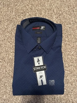 Camisa de vestir para hombre J. Ferrar calce ajustado azul punto alfiler XL 17-17,5. 34/35 Foto 1 de 4